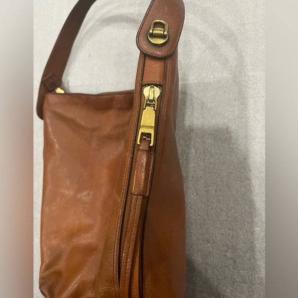 VTG Fossil Brown Leather Hobo Shoulder Bag - Picture 2 of 11
